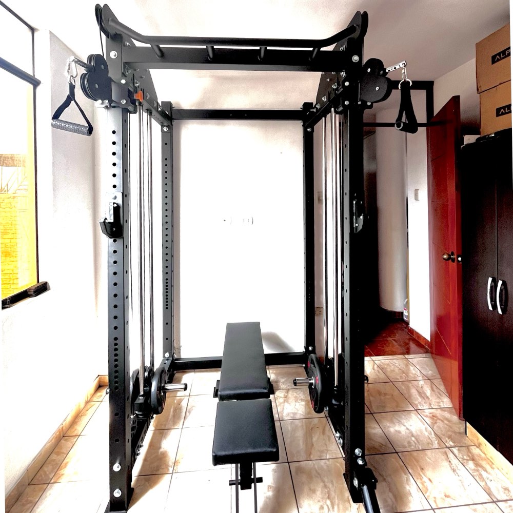 jaula de potencia con sistema de poleas regulable